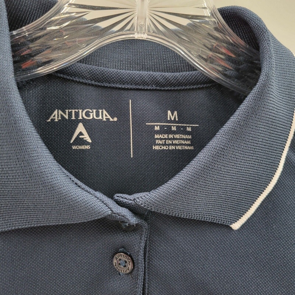 Antigua Woman's Chicago Bears Polo Blue Embroidered Shirt SIZE M - Picture 5 of 8